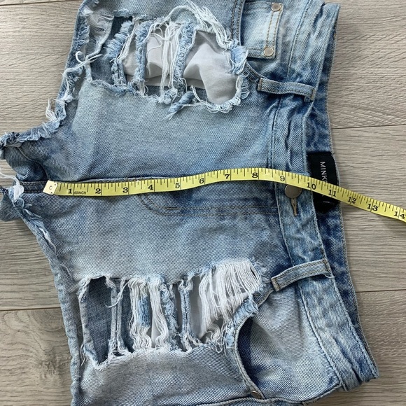 Minkpink Distressed Slasher Jean Denim Shorts - Picture 10 of 12